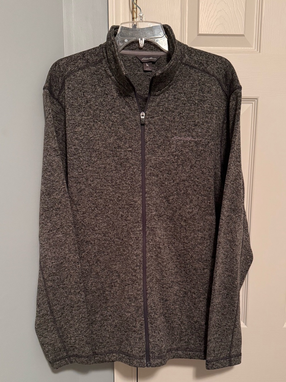 Eddie Bauer Men's Charcoal Heather Full-Zip Sweater